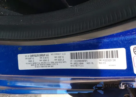 2013 Dodge Avenger Se from USA, damaged, VIN 1C3CDZAB9DN687871